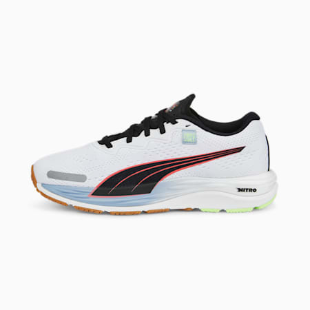 Sepatu Lari Wanita PUMA x FIRST MILE Velocity NITRO 2, Puma White-Blue Wash-Puma Black, small-IDN