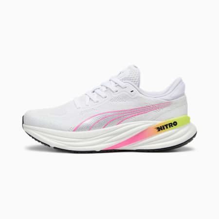 Magnify NITRO 2 Women's Running Shoes, PUMA White-PUMA Black-Poison Pink, small-AUS