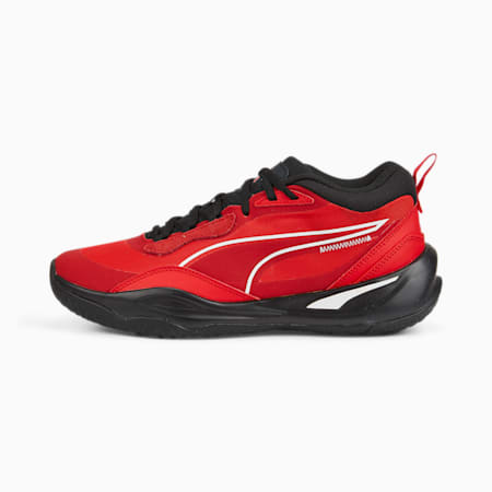 Playmaker Pro Unisex Basketball Shoes, High Risk Red-Jet Black, small-AUS