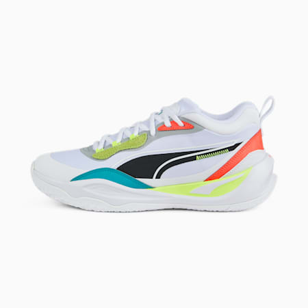 Chaussures de basketball Playmaker Pro, Puma White-Fiery Coral, small