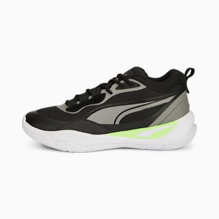 Playmaker Pro Basketball Shoes, PUMA Black-Fizzy Lime, small-SEA