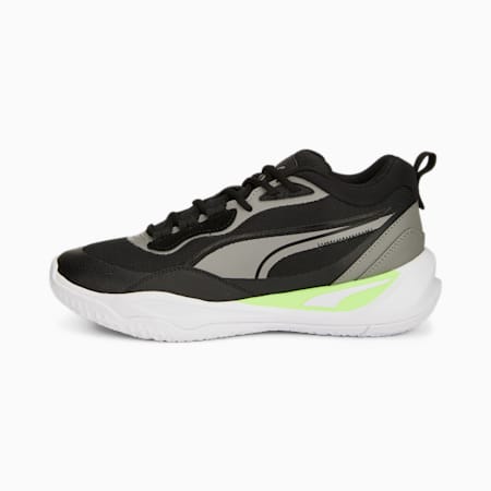 Playmaker Pro Basketball Shoes, PUMA Black-Fizzy Lime, small-THA