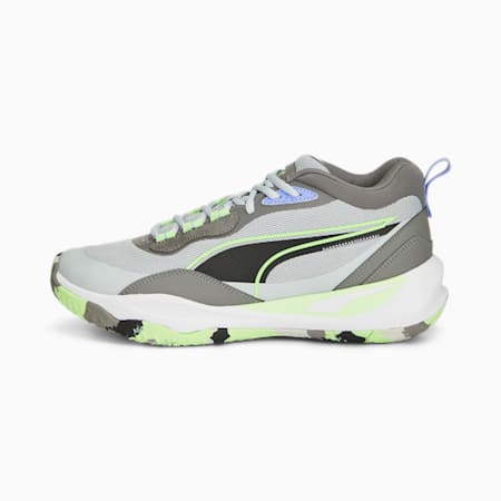 Playmaker Pro Unisex Basketball Shoes, Platinum Gray-Fizzy Lime, small-AUS