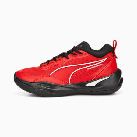 Playmaker Pro Basketball Shoes Youth, High Risk Red-Jet Black, small-AUS