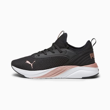 Softride Ruby Luxe Running Shoes Women, PUMA Black-Rose Gold, small-PHL