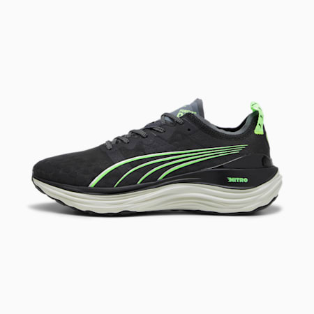 Sepatu lari pria ForeverRUN NITRO, PUMA Black-Cool Dark Gray-Speed Green, small-IDN