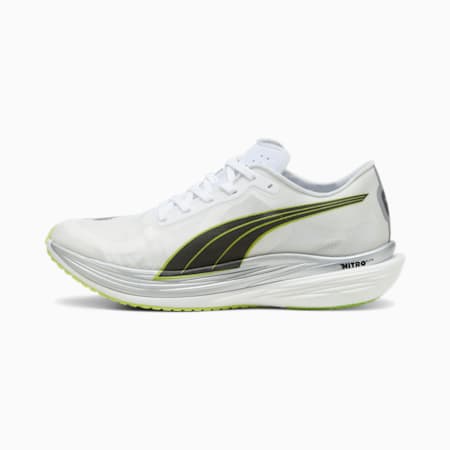 Deviate Nitro Elite 2 Men's Running Shoes, PUMA White-Lime Pow-Silver Mist, small-AUS