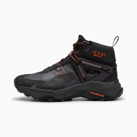 Explore NITRO Mid GORE TEX Hiking Shoes Women PUMA Black Midnight Plum Flame Flicker PUMA Shoes PUMA
