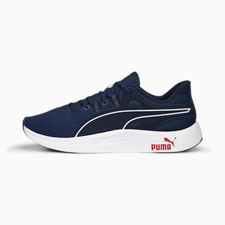 Better Foam Legacy Unisex Running Shoes, PUMA Navy-PUMA White-For All Time Red, small-AUS