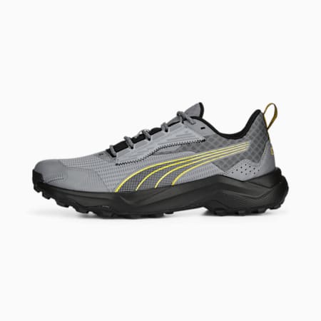 Obstruct ProFoam Bold Running Shoes, Gray Tile-Fresh Pear, small-SEA
