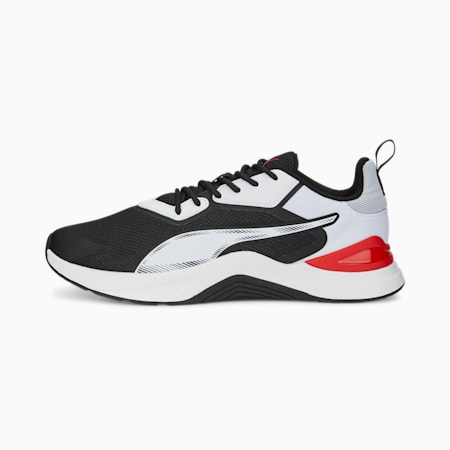 Infusion Unisex Training Shoes, PUMA Black-PUMA White-For All Time Red, small-AUS