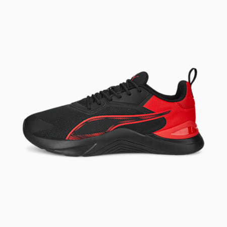 Infusion Unisex Training Shoes, PUMA Black-For All Time Red, small-AUS