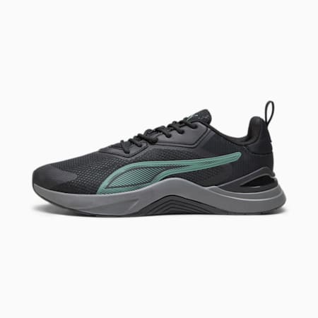 Infusion Unisex Training Shoes, PUMA Black-Eucalyptus-Cool Dark Gray, small-AUS
