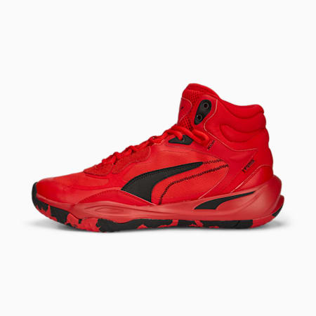 Playmaker Pro Mid Unisex Basketball Shoes, For All Time Red-PUMA Black, small-AUS