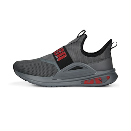 SOFTRIDE Enzo Evo Slip Unisex Running Shoes, Cool Dark Gray-PUMA Black-For All Time Red, small-IND
