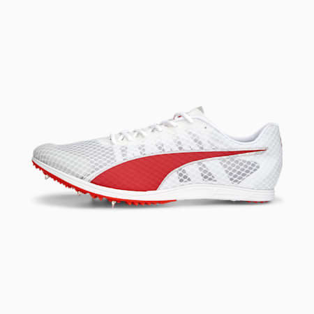 Męskie buty torowe i terenowe evoSPEED Distance 11, PUMA White-PUMA Red-Metallic Silver, small