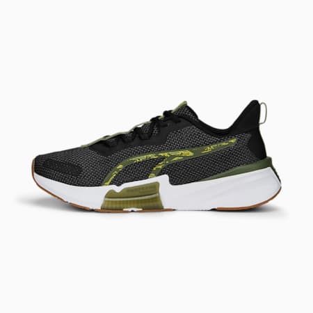 PWRFrame TR 2 Tiger Camo Training Shoes Men, PUMA Black-Green Moss-Fresh Pear, small-SEA