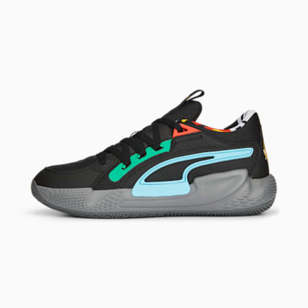 Court Rider Chaos Block Unisex Basketball Shoes, PUMA Black-Cast Iron, small-IND