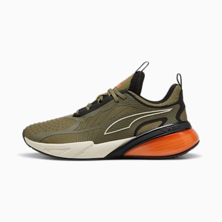 X-Cell Action Running Shoes, PUMA Olive-Flame Flicker-PUMA Black, small-SEA
