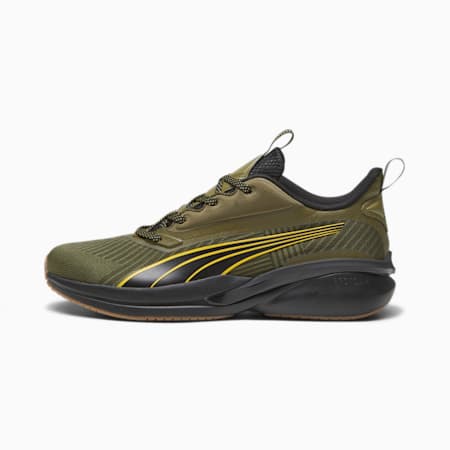 Hyperdrive ProFoam SPEED Running Shoes, Olive Drab-Yellow Sizzle-PUMA Black, small-SEA