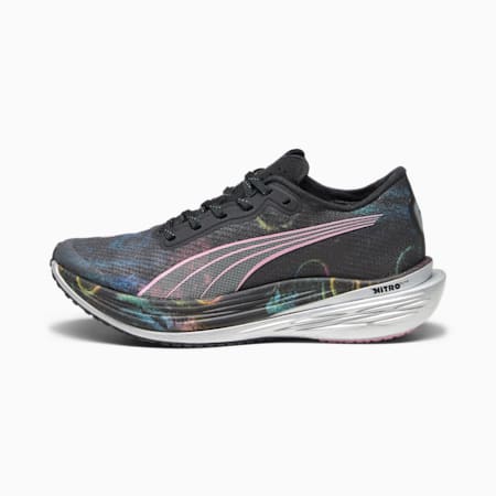 Deviate NITRO Elite 2 'Marathon Series' Women's Running Shoes, PUMA Black-Strawberry Burst-Yellow Blaze, small-AUS