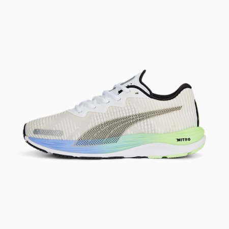 Velocity NITRO 2 Fade Laufschuhe Damen, PUMA White-PUMA Black-Elektro Purple, small