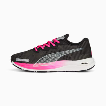 Velocity NITRO 2 Fade Running Shoes Women, PUMA Black-Ravish-PUMA Silver, small-DFA