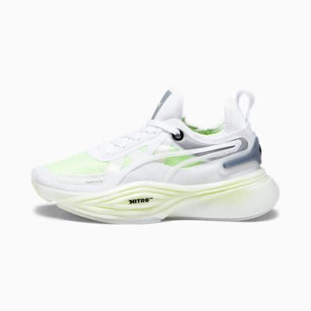 PWR NITRO™ Squared Women's Training Shoes, PUMA White-Speed Green, small