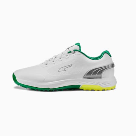 Alphacat Nitro Golf Shoes Men, PUMA White-Archive Green-Yellow Burst, small