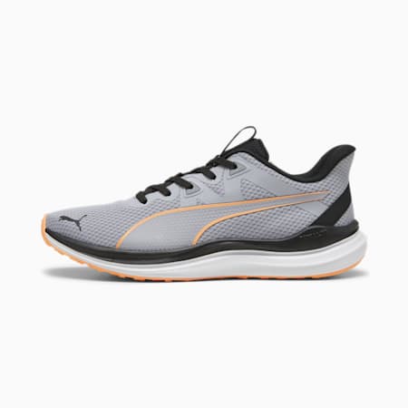 Reflect Lite Running Shoes, Gray Fog-PUMA Black-Neon Citrus, small-SEA