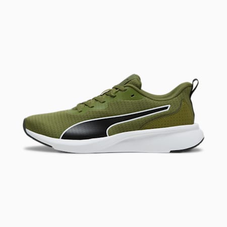 Flyer Lite Running Shoes, Olive Green-PUMA White-PUMA Black, small-SEA