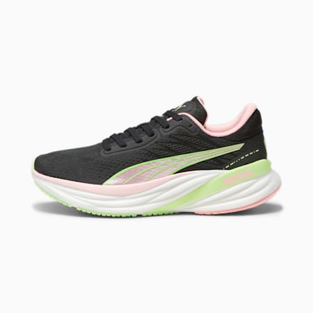 Magnify NITRO 2 Women's Running Shoes, PUMA Black-Koral Ice-Speed Green, small-AUS