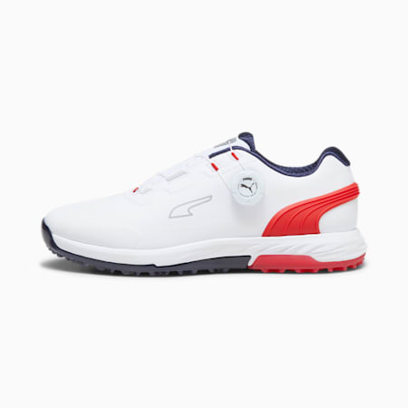 Alphacat NITRO DISC Golf Shoes, PUMA White-For All Time Red-PUMA Navy, small-SEA