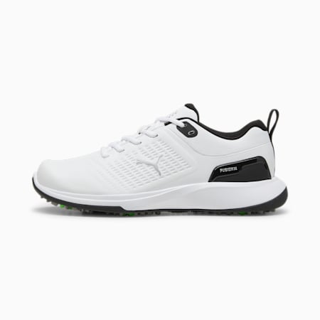 Mens black and white puma shoes sale
