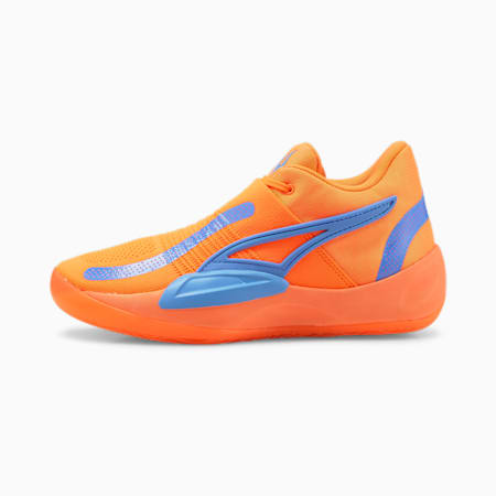Neymar Jr Rise NITRO Basketball Shoes, Ultra Orange-Blue Glimmer-PUMA White, small-DFA