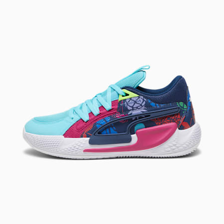 Court Rider Chaos Fresh Unisex Basketball Shoes, Persian Blue-Pinktastic-Strawberry Burst-Pro Green-Team Aqua, small-AUS