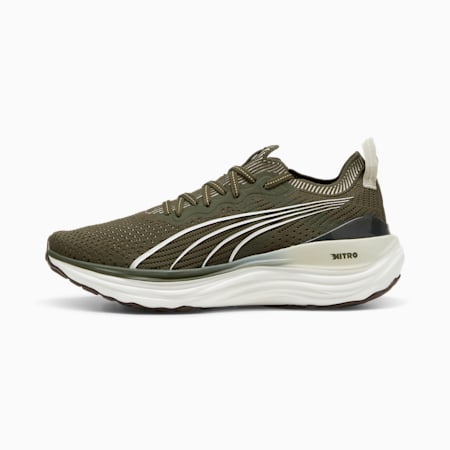 ForeverRun NITRO Knit Men's Running Shoes, Dark Olive-PUMA White, small