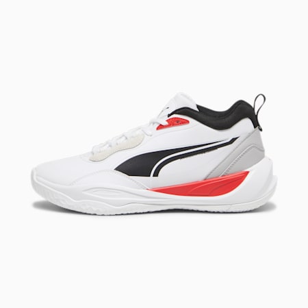 Playmaker Pro Plus Men's Basketball Shoes, PUMA White-For All Time Red, small