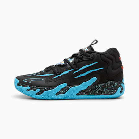 PUMA x MELO MB.03 Blue Hive Unisex Basketball Shoes, PUMA Black-Bright Aqua, small-AUS