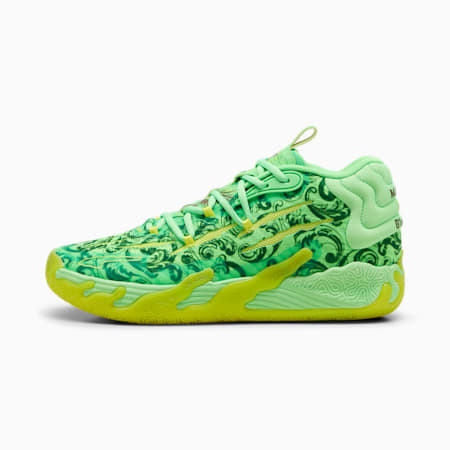 PUMA x LAFRANCÉ MB.03 basketbalschoenen, Fluro Green Pes-PUMA Green-Fluro Yellow Pes, small