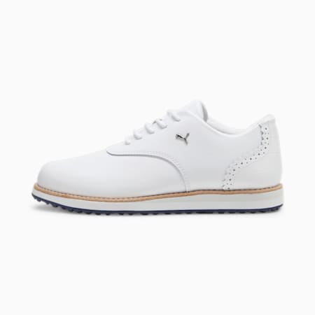 Damskie buty golfowe PUMA Avant, PUMA White-Deep Navy-Sand Dune, small