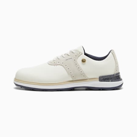PUMA x Arnold Palmer Avant Men's Golf Shoes, Warm White-Deep Navy-Pale Pink, small-AUS
