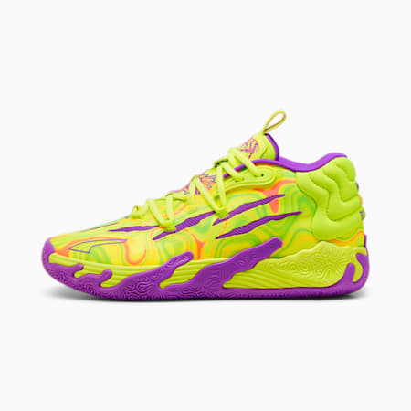 MB.03 Spark Basketballschuhe, Safety Yellow-Purple Glimmer, small