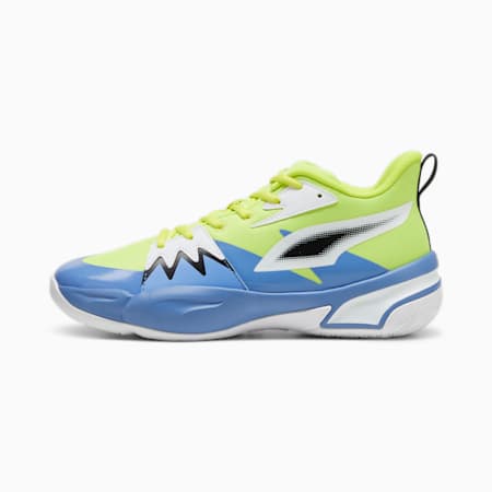Genetics Basketball Shoes, Electric Lime-Blue Skies, small