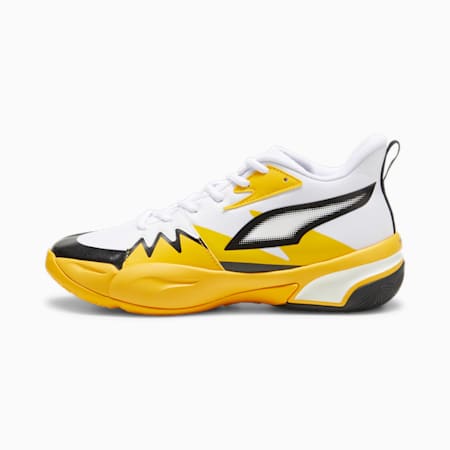 Genetics Basketball Shoes, PUMA White-Yellow Sizzle, small