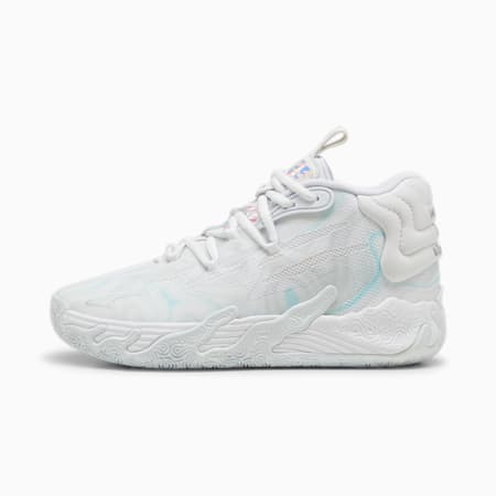 PUMA x MELO MB.03 Iridescent Basketball Shoes - Youth 8-16 years, PUMA White-Dewdrop, small-AUS