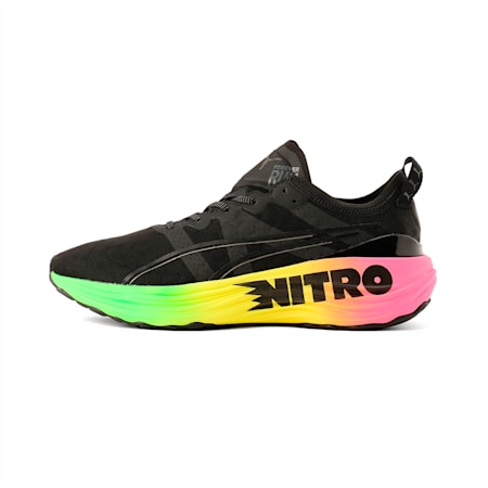 รองเท้าวิ่ง ForeverRun NITRO Futrograde, PUMA Black-Green Gecko, small-THA