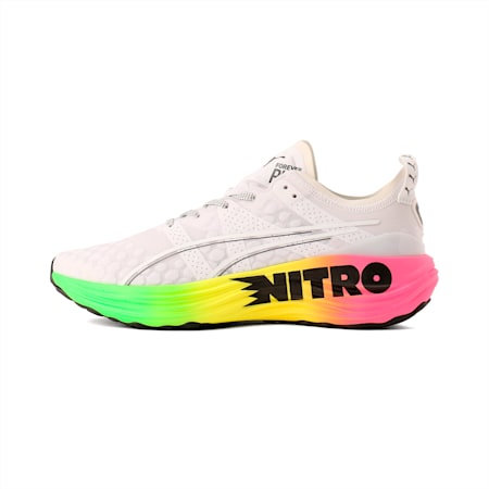 ForeverRun NITRO Futrograde Running Shoes, PUMA White-Green Gecko, small