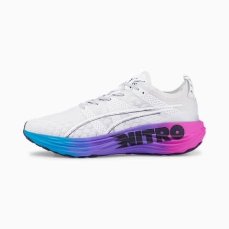 ForeverRun NITRO SUNSET Running Shoes, PUMA White-Luminous Blue-Electric Orchid, small-THA