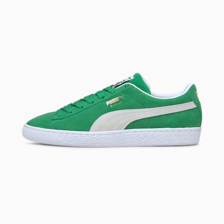 Suede Teams Trainers, Amazon Green-Puma White, small-PHL